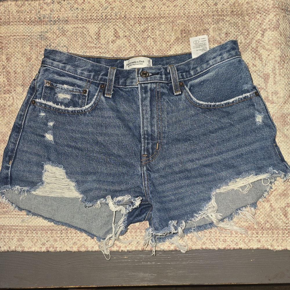 Abercrombie & Fitch Blue Jean Shorts Distressed Style